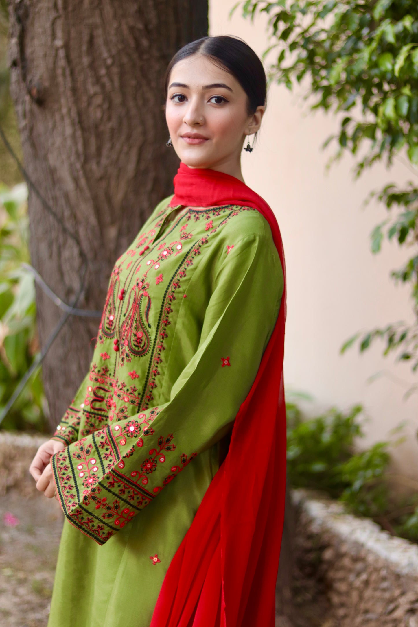 Emerald Mehndi silk 2pc & 3pc | HU31