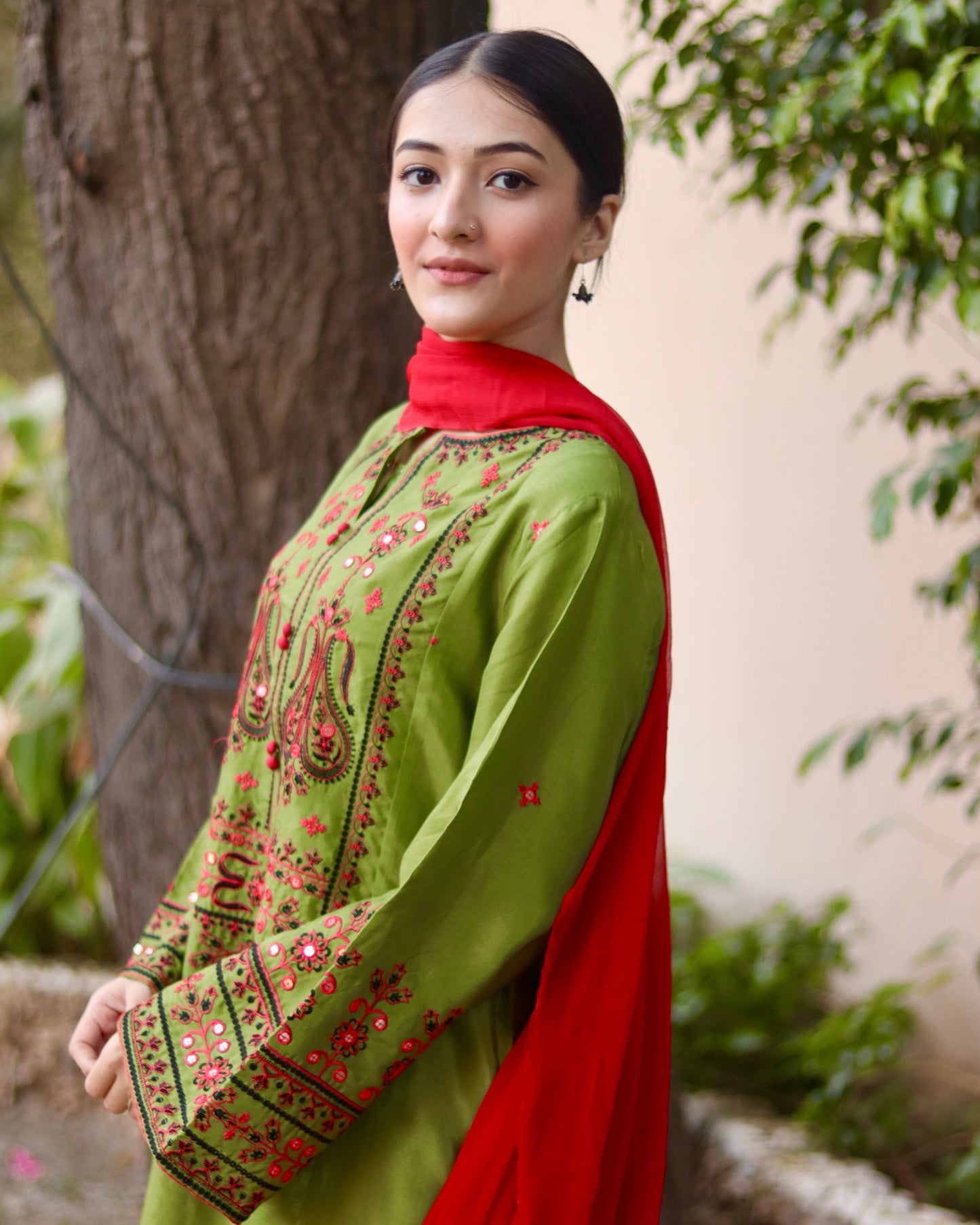 Emerald Mehndi silk 2pc & 3pc | HU31