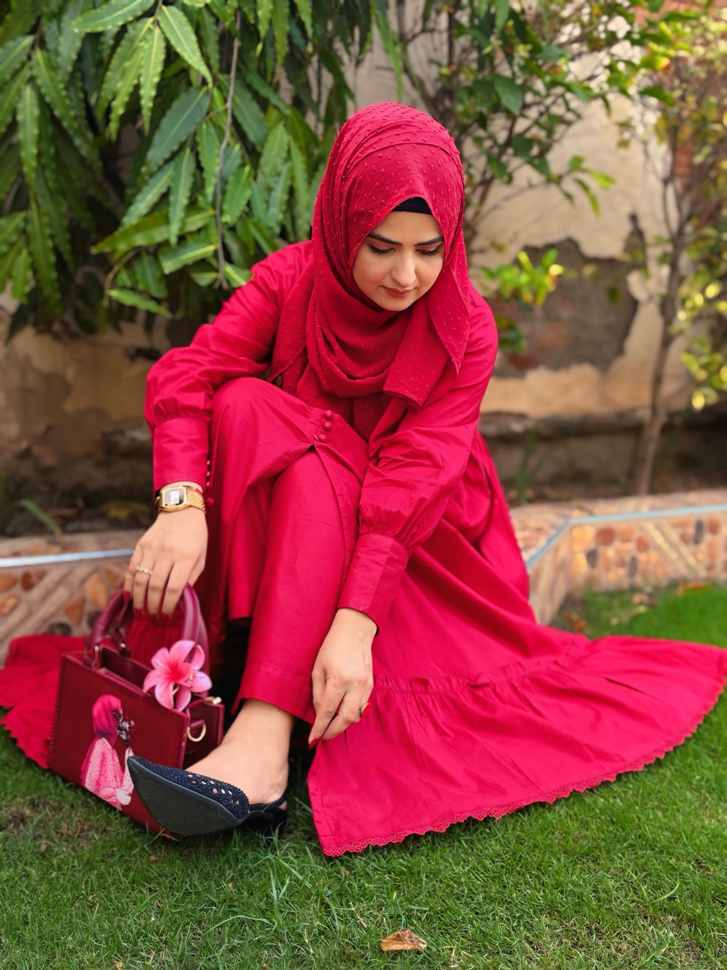 Ethereal Dyed Lawn Tier Dress | HU 17