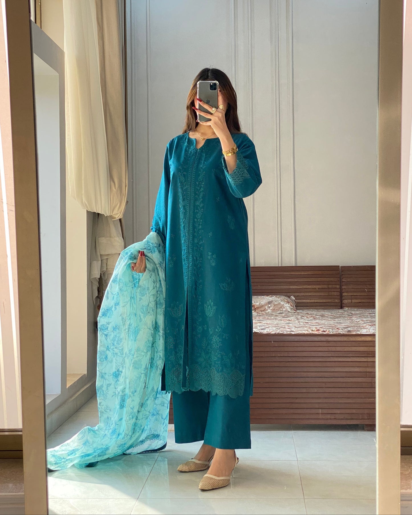 Deep Zink Embroidered 3PC Stich Suite | HU 24