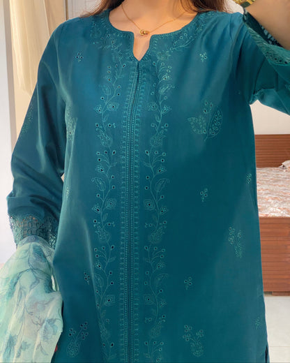 Deep Zink Embroidered 3PC Stich Suite | HU 24