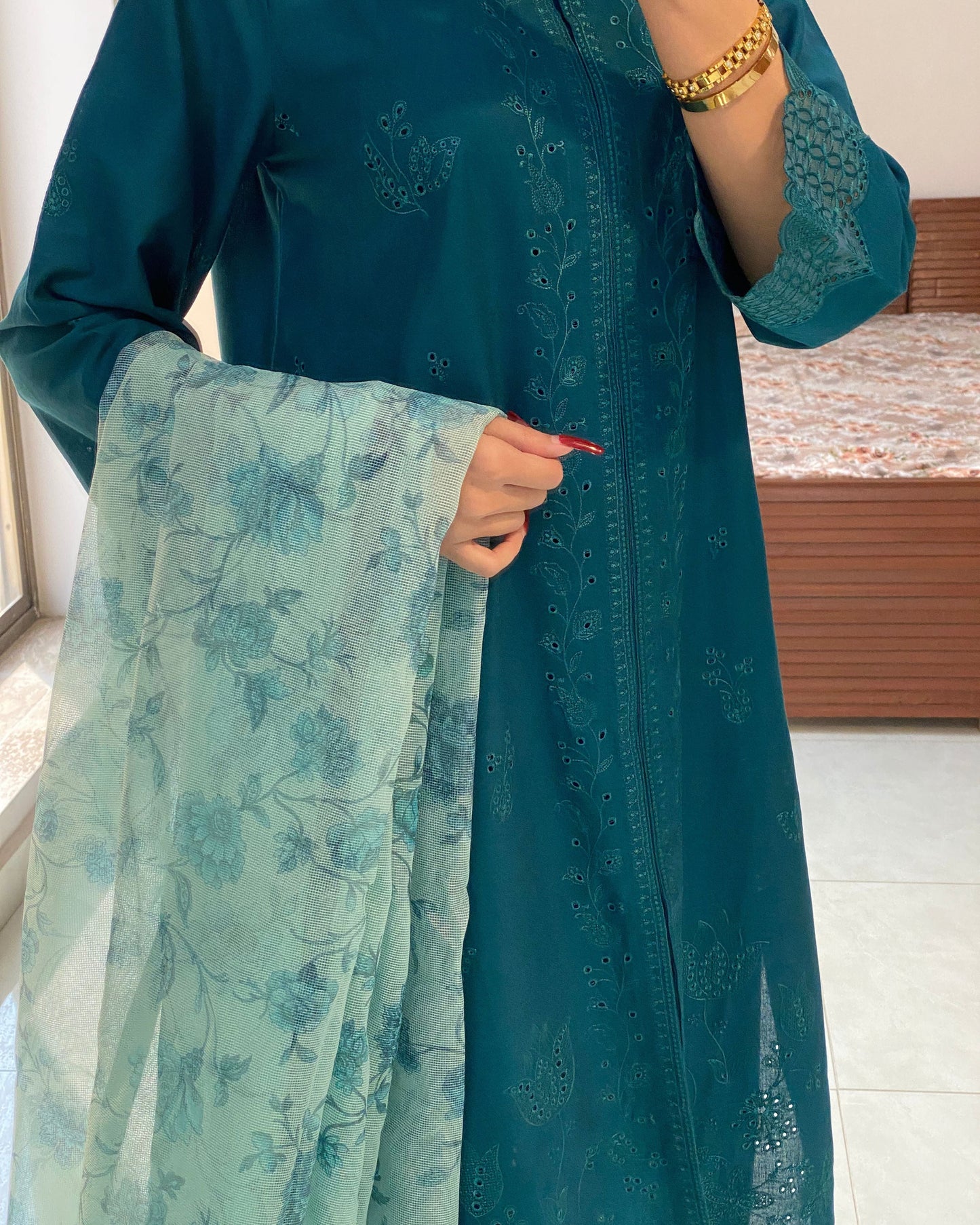 Deep Zink Embroidered 3PC Stich Suite | HU 24